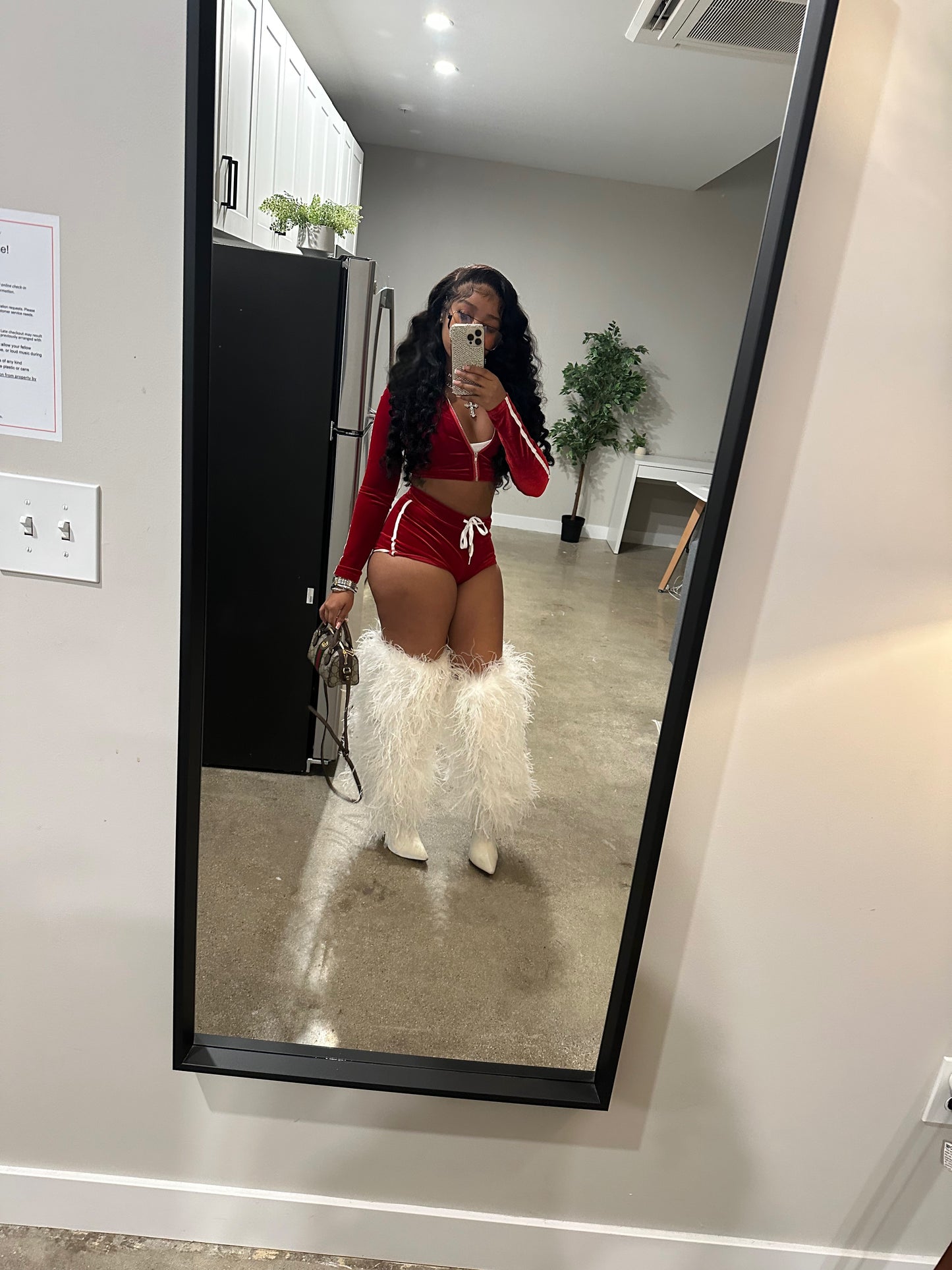 Red Velour Set