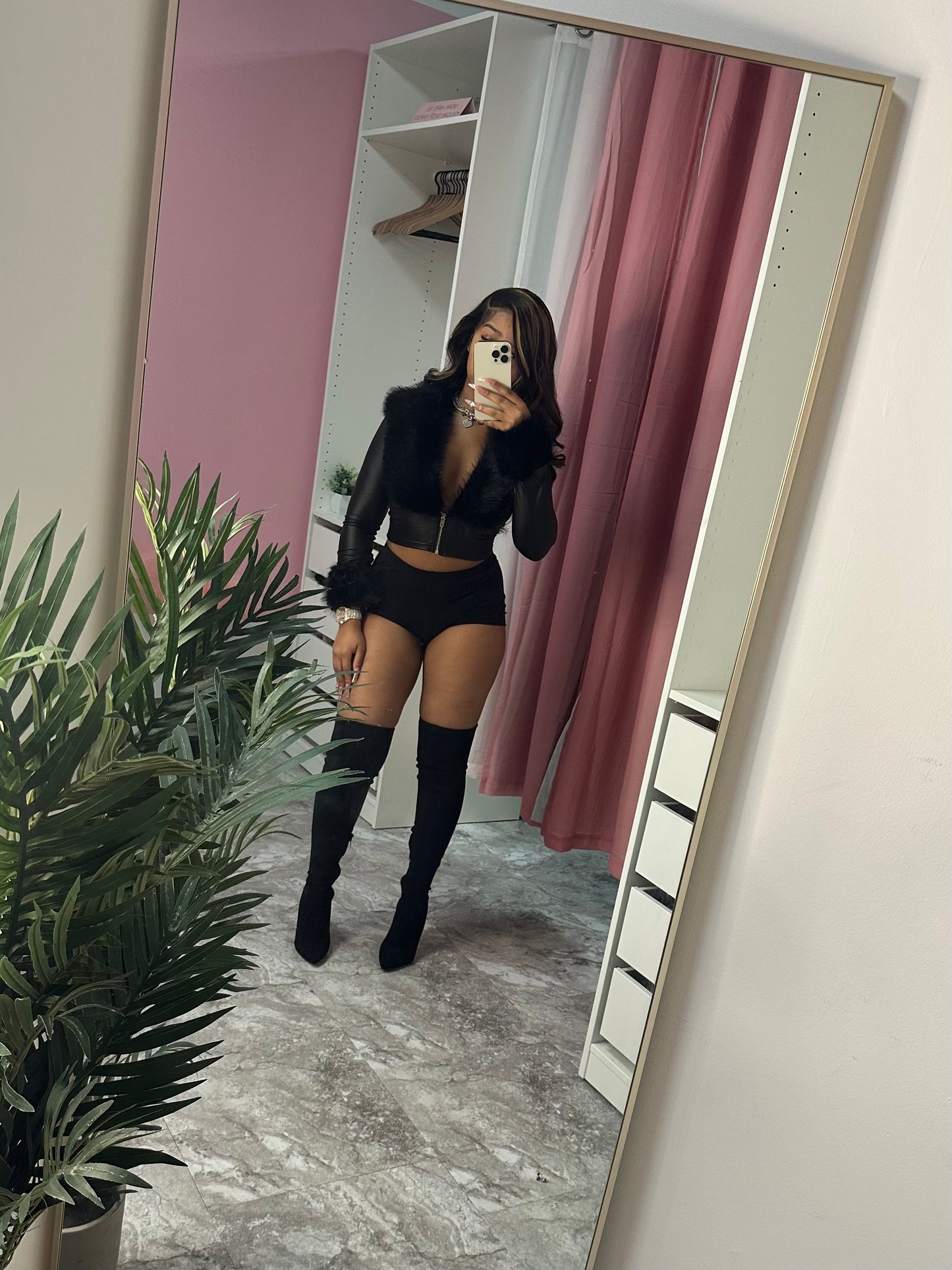 Black Knee High Boot