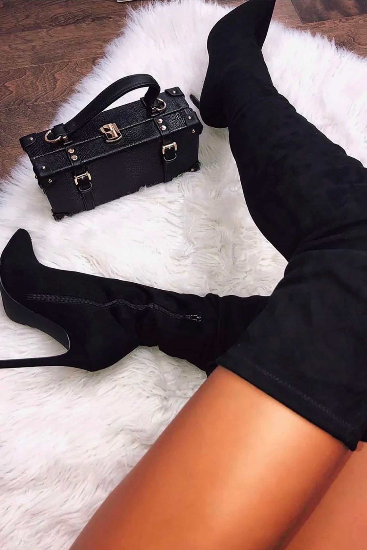 Black Knee High Boot