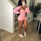 Pink Harvey Cropped Set