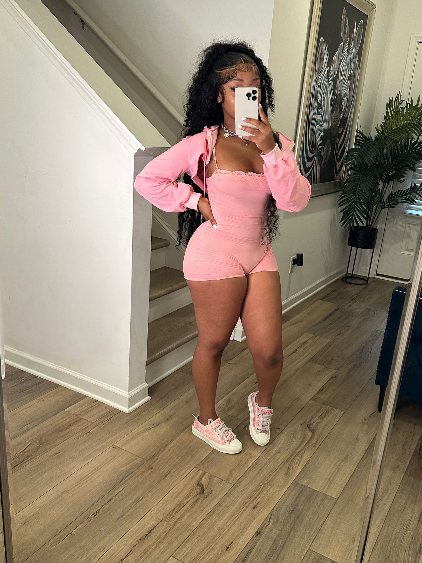Pink Harvey Cropped Set