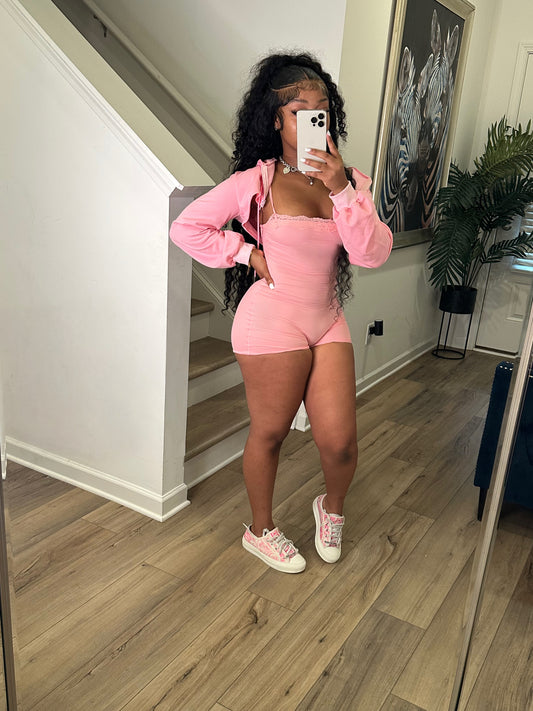 Pink Harvey Cropped Set