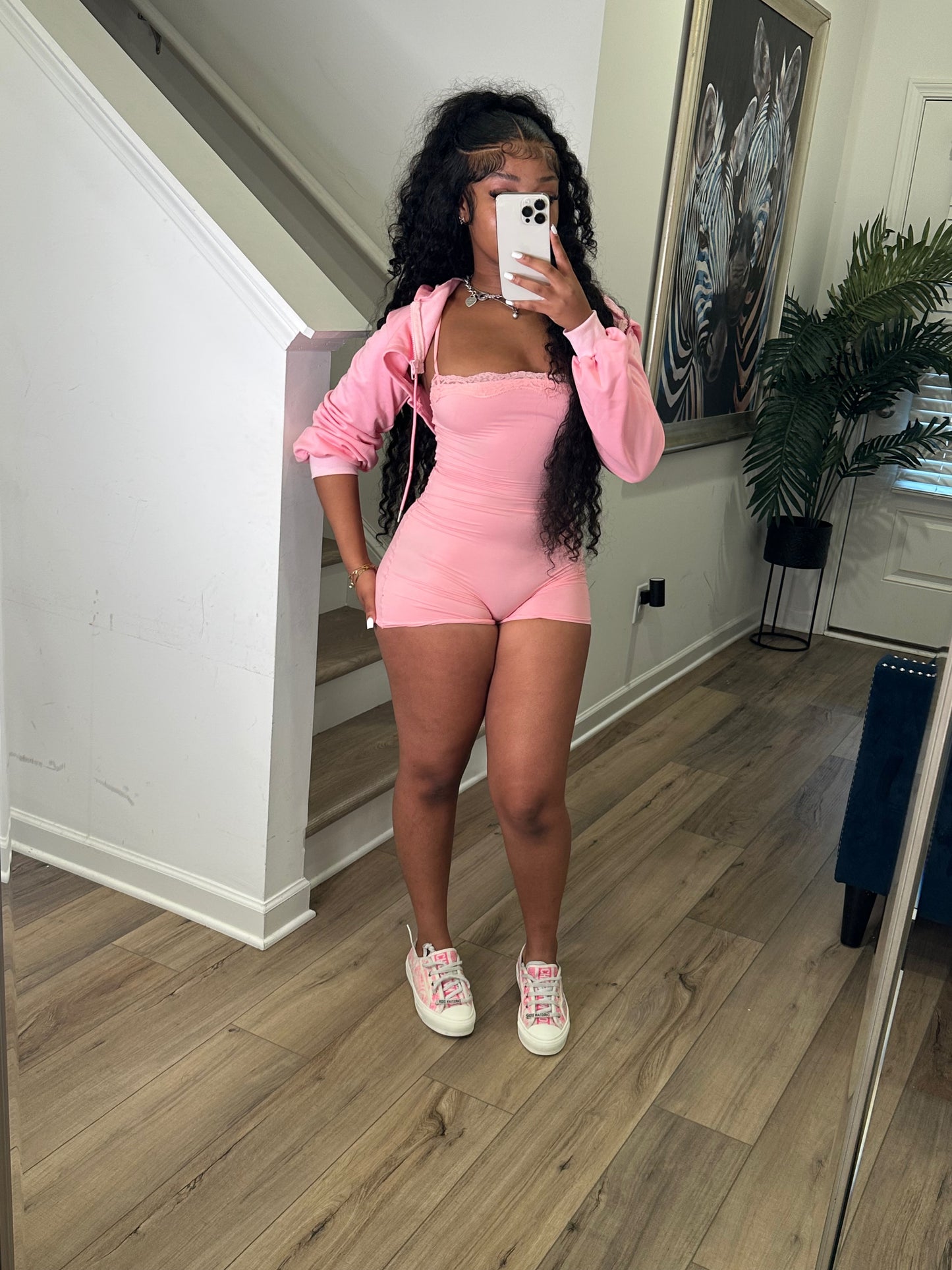 Pink Harvey Cropped Set