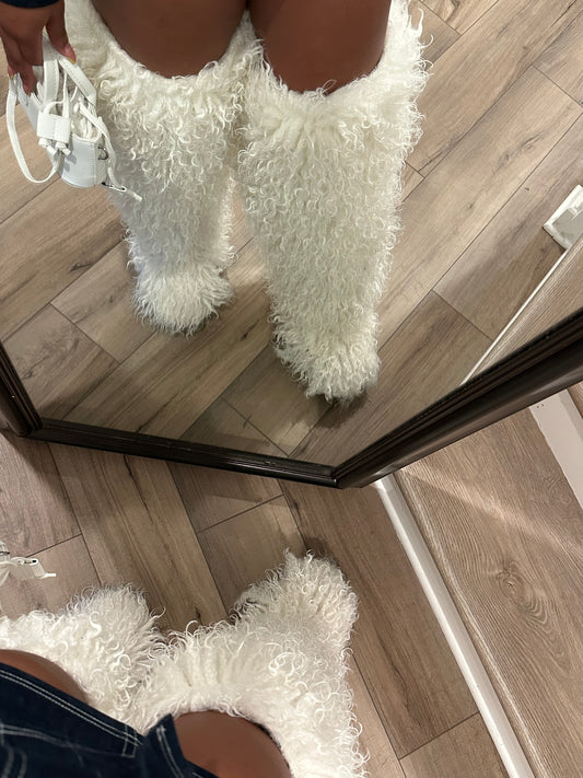 White Fur Boots
