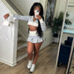 Off White Skirt Set