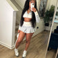 Off White Skirt Set