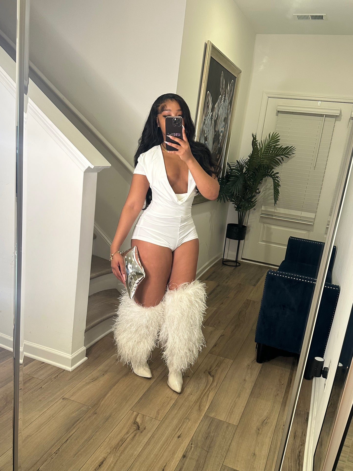 Midnight White Romper