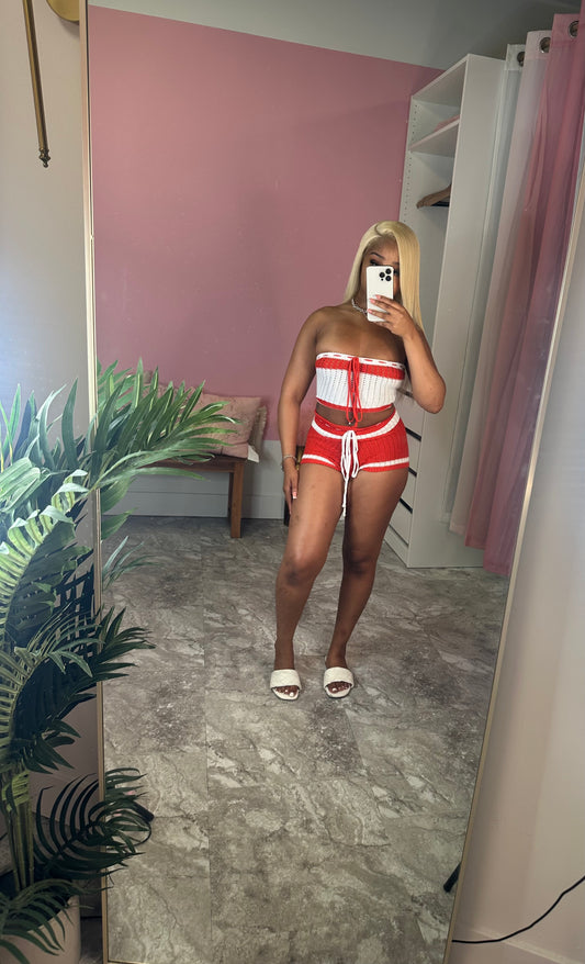 Red Knit Set