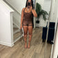 Brown All Out Mesh Romper